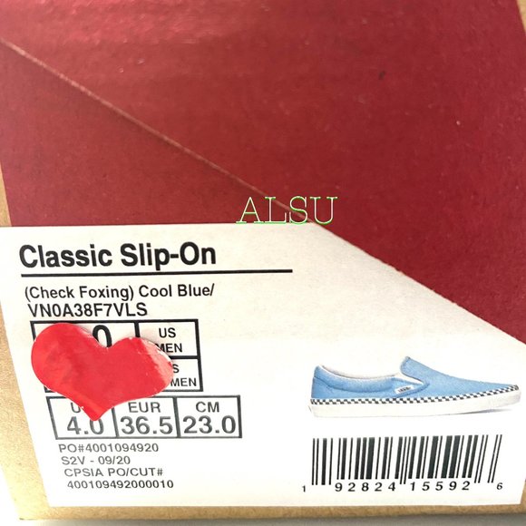 VANS Classic Slip-On Check Foxing Blue Women’s - Picture 10 of 10